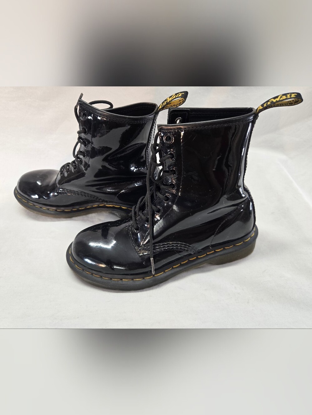 Dr. Martens Women's 8 Black 1460 Lace Up Boots Patent Leather